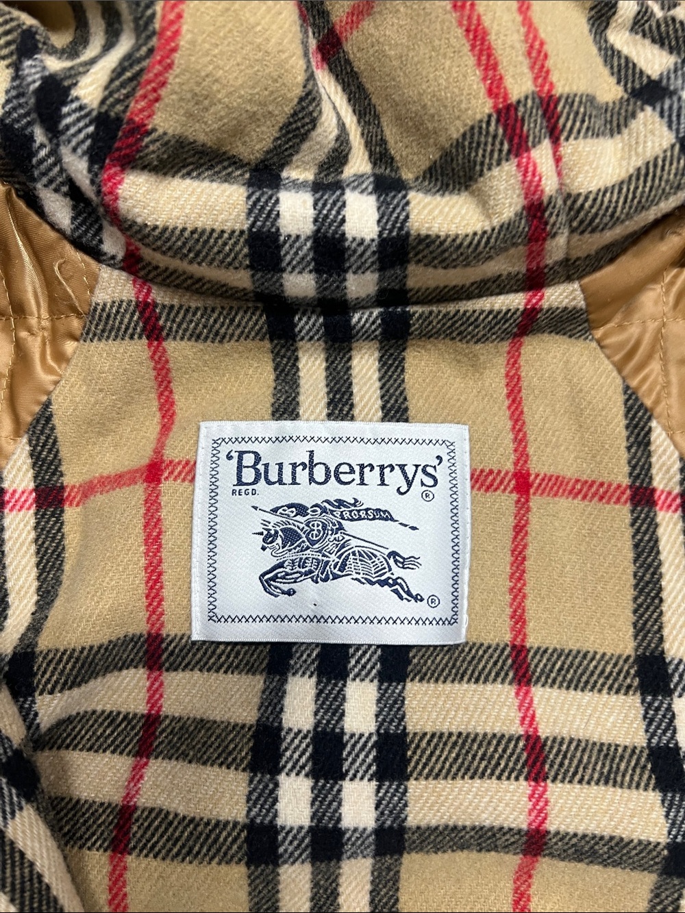 Burberry Gray Wool Pea Coat with Beige Check Lining - Picture 2 of 10